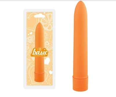 Basic 7 Inch Waterproof Vibrator Orange with Soft Velvet Lining and Multi-Speed Rotor Default Title Vibrators