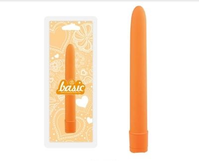 Basic 6 Inch Orange Vibrator with Adjustable Speed and Velvety Surface Default Title Vibrators