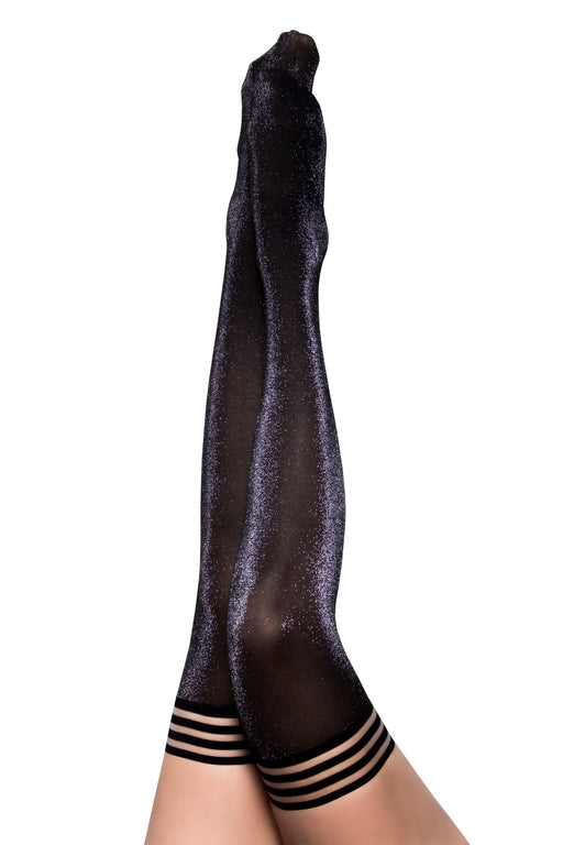 Kixies KAYLEE Grey Shimmer Thigh Highs Size B > Clothes > Hosiery > Stockings