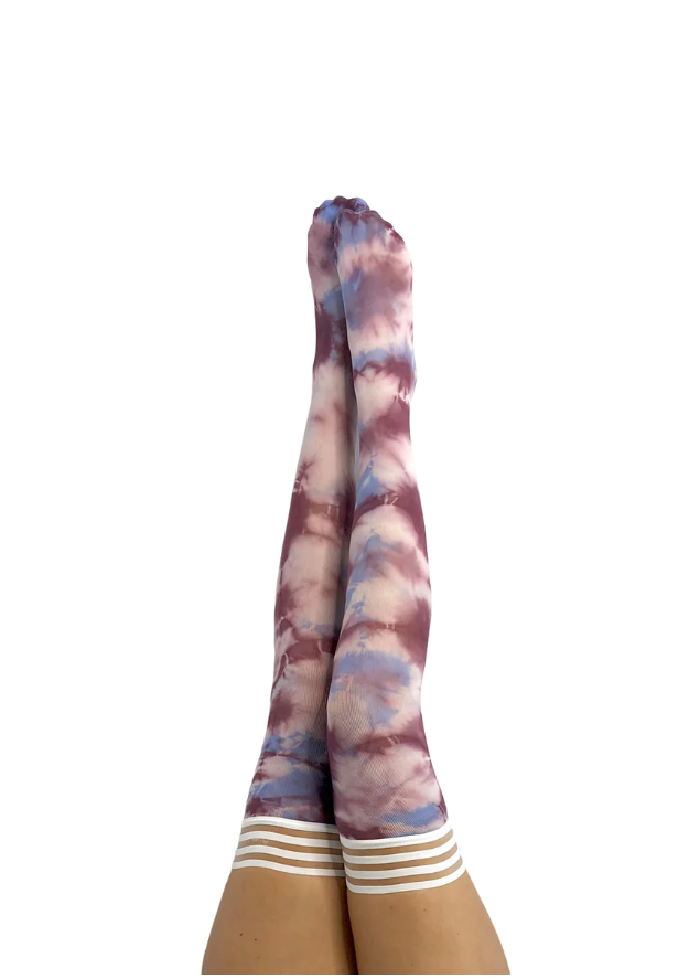 Kixies Madisen Tie-Dye Thigh Highs Size D Blue Pink Purple Default Title Hosiery