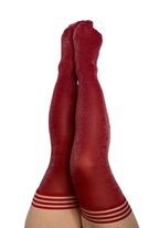 Kixies Holly Shimmer Cranberry Thigh-High Tights Size C Default Title > Clothes > Hosiery > Stockings