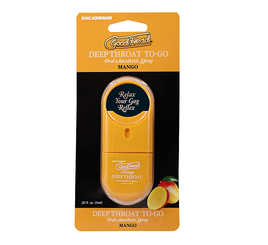 GoodHead Deep Throat Spray To-Go Mango 0.30 Fl Oz Oral Anesthetic Spray Default Title Oral Gels & Sprays