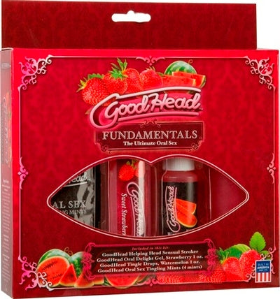 GoodHead Fundamentals Kit Strawberry and Watermelon Oral Delight Gel and ULTRASKYN Helping Head Sensual Stroker Default Title Oral Gels & Sprays