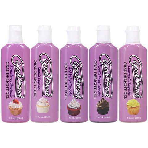 Goodhead Oral Delight Gel Cupcakes Set of 5 x 30ml Bottles Default Title > Relaxation Zone > Edible Treats