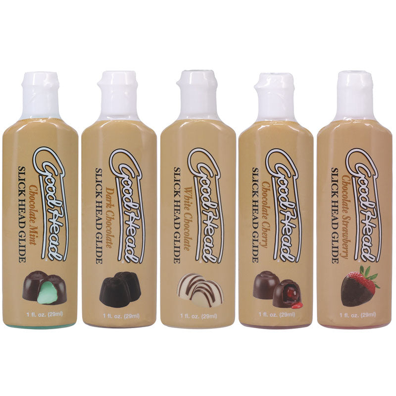 GoodHead Slick Head Glide - Chocolates - Flavoured Oral Gels - Set of 5 x 30ml