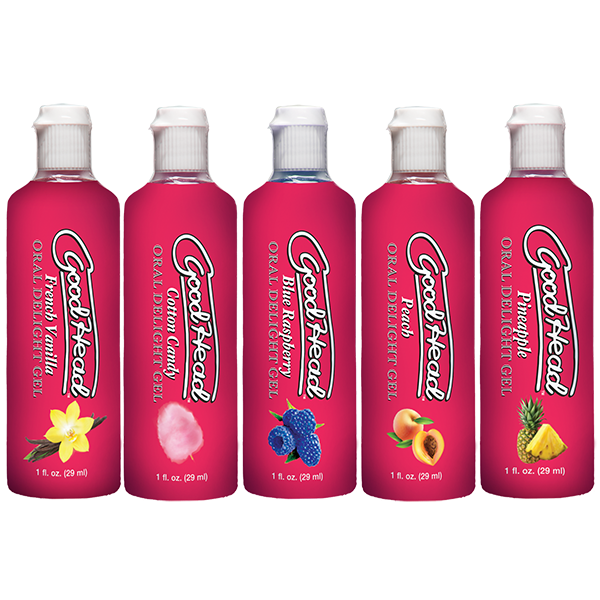 GoodHead Oral Delight Gel 5 Pack 1 Oz Each French Vanilla Cotton Candy Blue Raspberry Peach Pineapple Flavors Default Title Oral Gels & Sprays