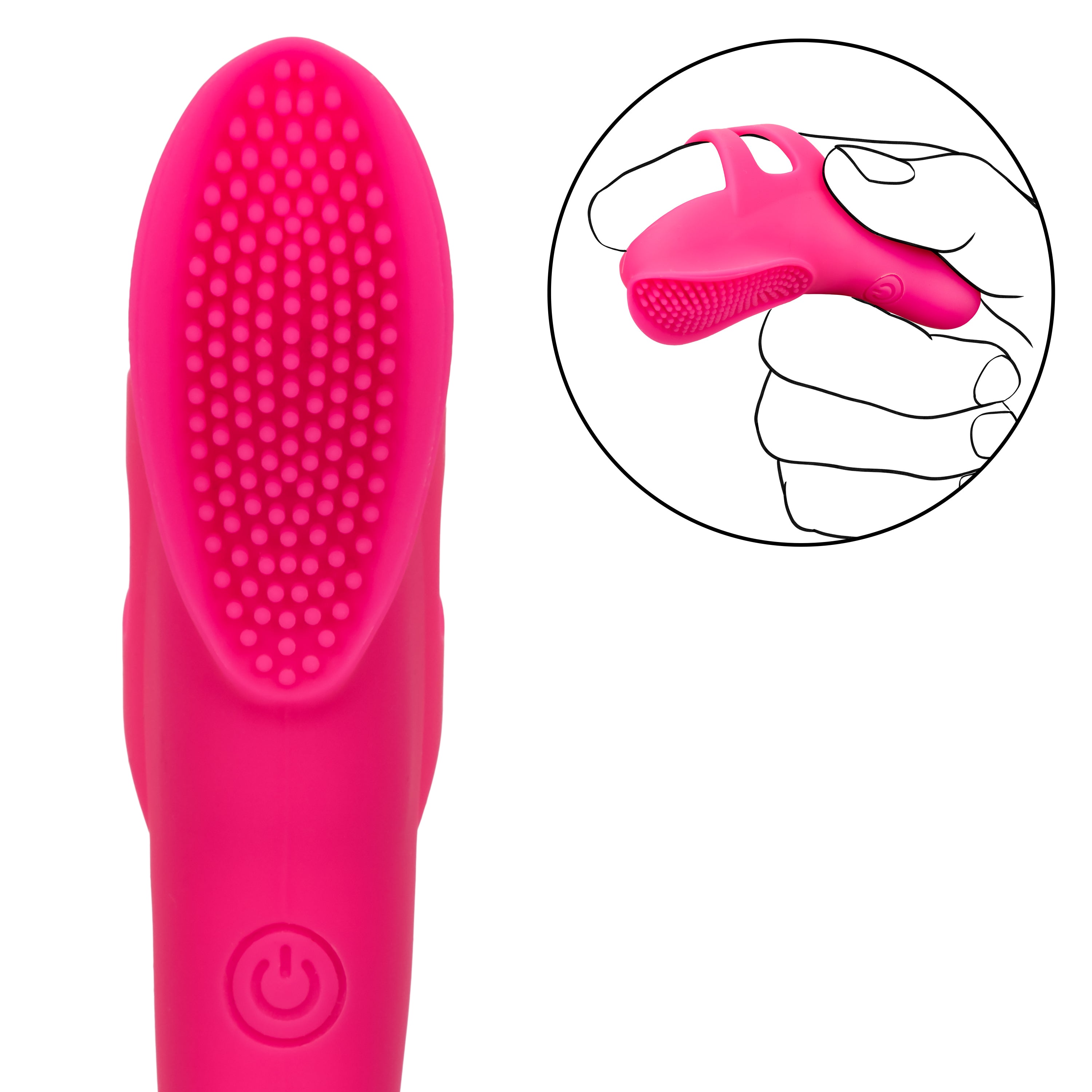 Neon Vibes The Nubby Vibe Pink Silicone Finger Teaser with 10 Functions and Rechargeable > Vibrators > Finger Vibrators