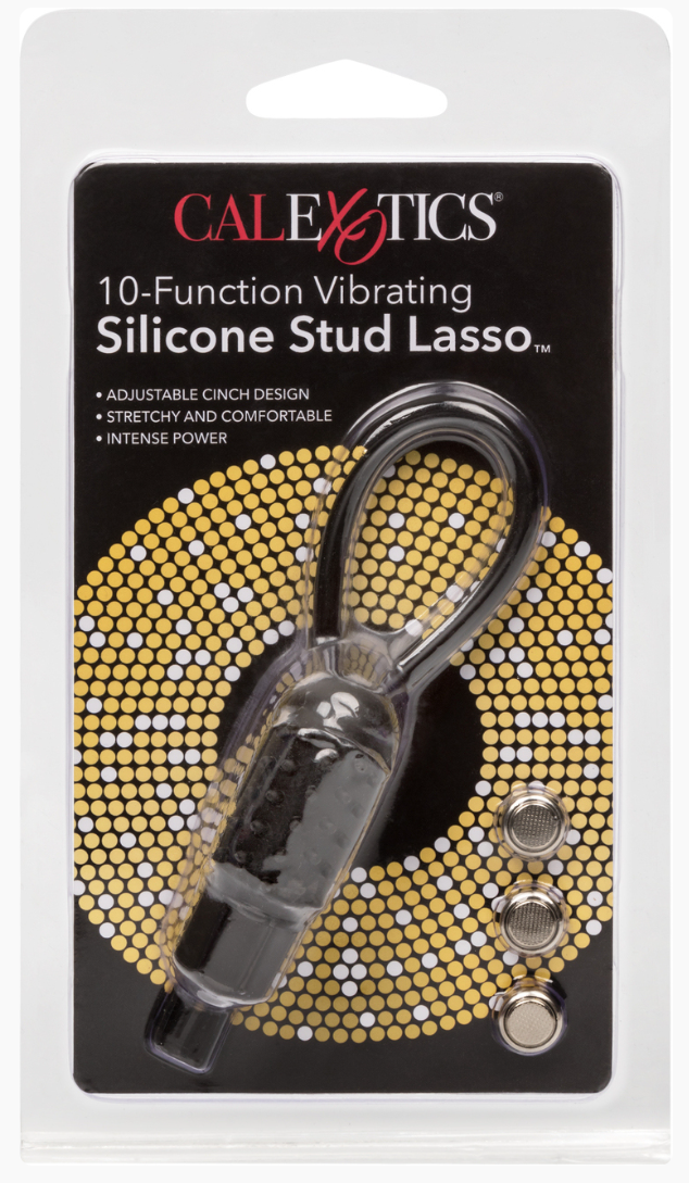 Vibrating Silicone Stud Lasso (Black) – Adjustable Erection Enhancer Ring Vibrator Default Title Cock Rings Vibrating