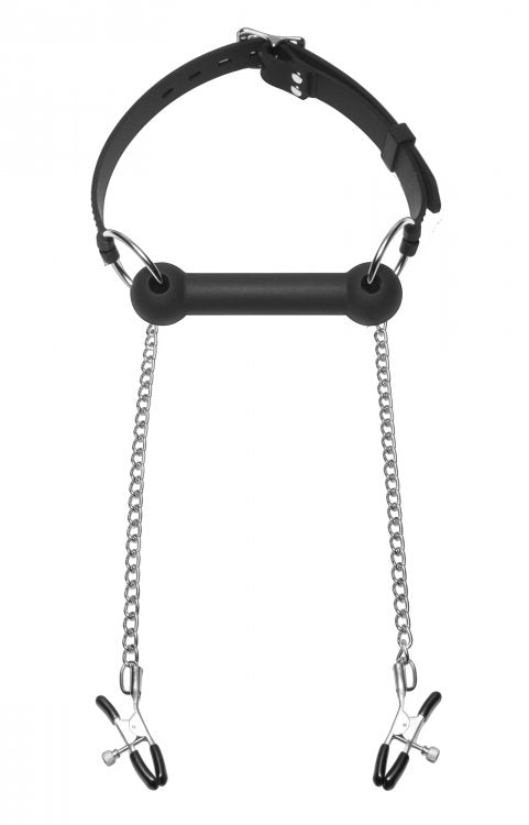 Equine Silicone Bit Gag with Nipple Clamps – Durable Dual-Feature Restraint Device Secondary image