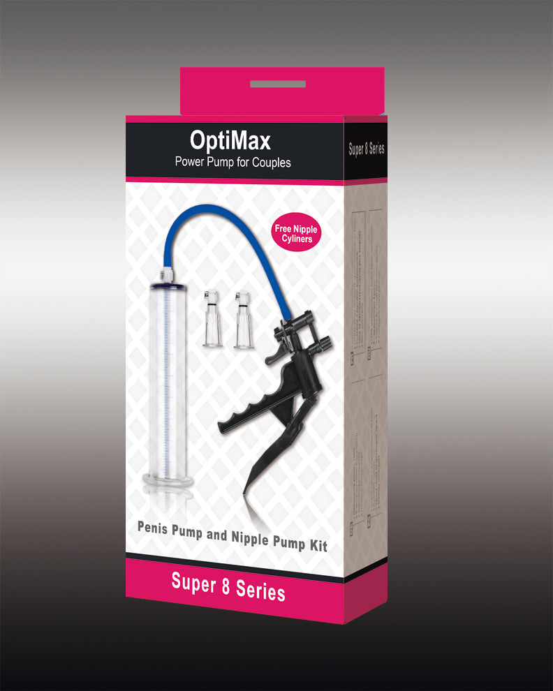 Nipple, Clit and Penis Pump Kit for Couples OptiMax Clear Medium Pumps Female
