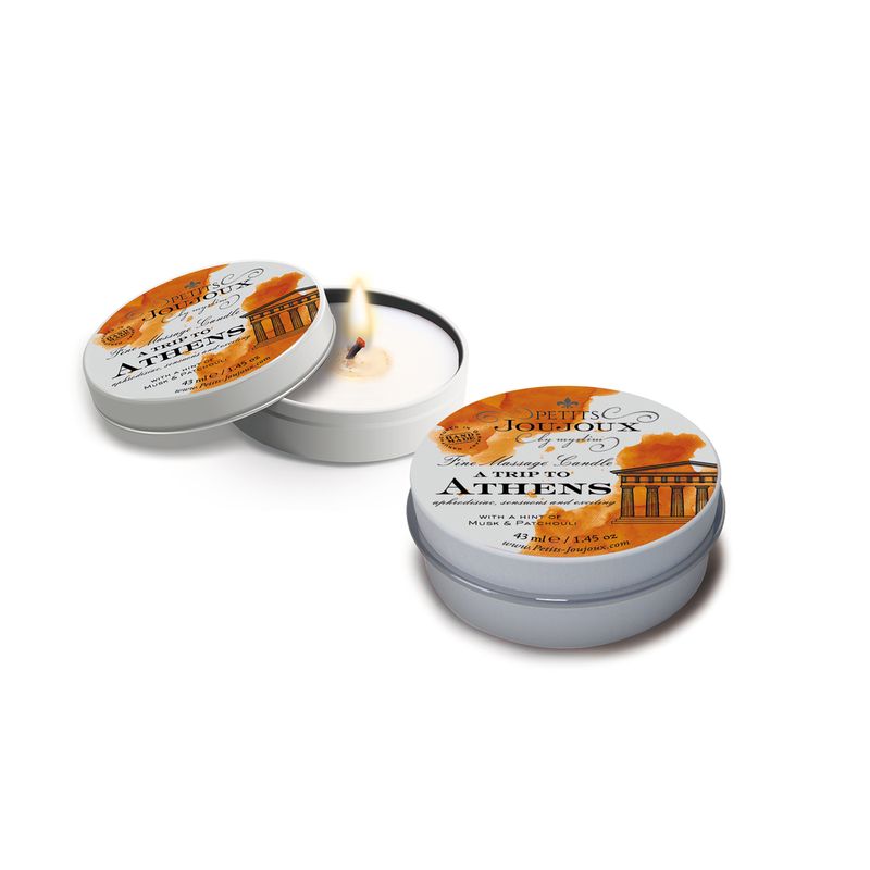 Petits JouJoux Massage Candle Athens 43ml Sensual Aromatherapy for Romantic Moments Massage Oil