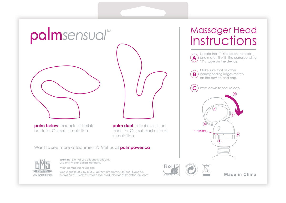 PalmSensual Massager Heads Pink For Use With PalmPower > Sex Toys > Massage Wands
