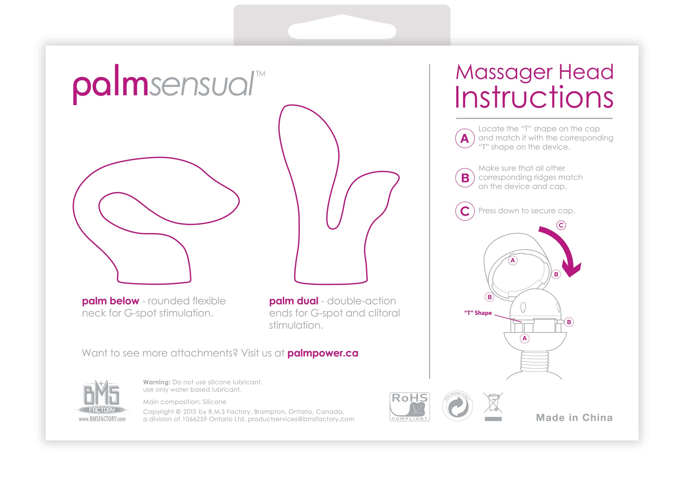 PalmSensual Massager Heads Pink For Use With PalmPower > Sex Toys > Massage Wands