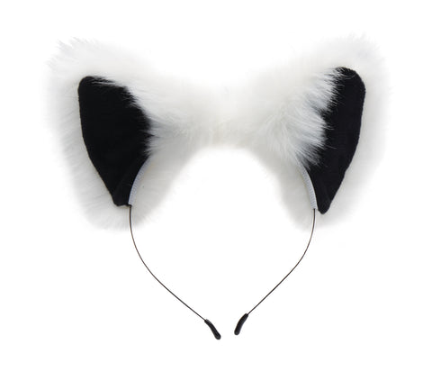 Anal Plug and Ears Set with White Fox Tail Anal Toys & Stimulators