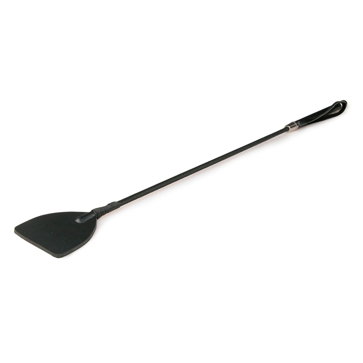 EasyToys Wide Crop Whip – Black Leather with Metallic Accents Impact Play Accessory Black > Bondage Gear > Crops