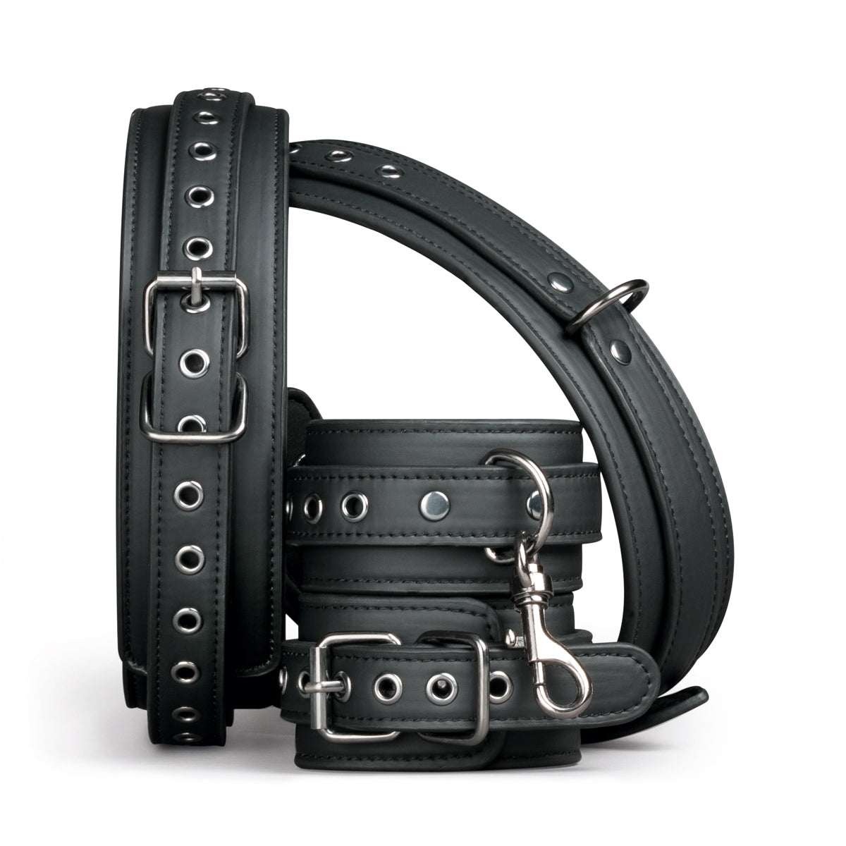 Thigh and Wrist Cuff Set – Durable Faux Leather BDSM Restraint Accessory > Bondage Gear > Restraints