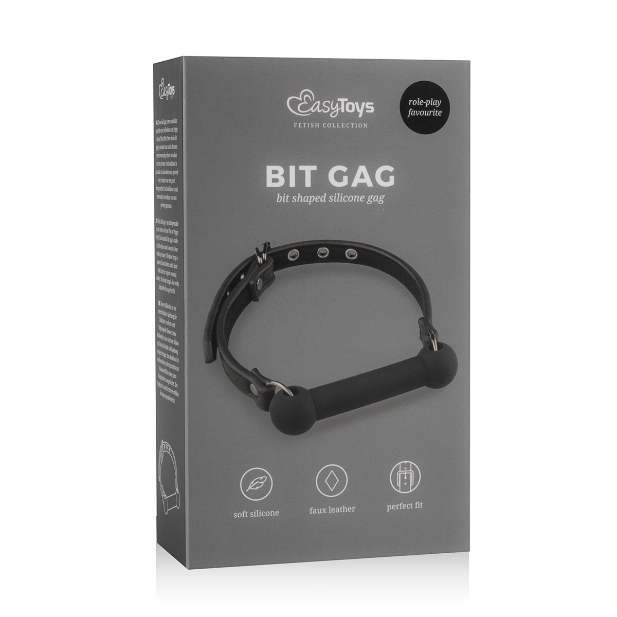 EasyToys Silicone Bit Gag – Durable Flexible Material BDSM Accessory Black > Bondage Gear > Gags and Bits