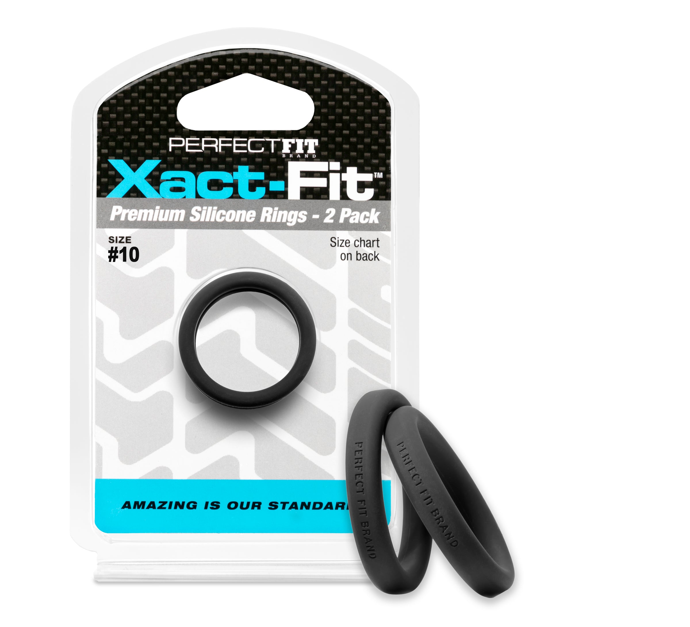 Xact-Fit #10 1in 2 Pk Precision Cock Ring Set Black COCK RING Set