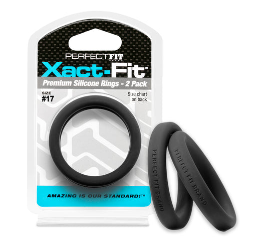 Xact-Fit #17 1.7in 2 Pk Black COCK RINGS