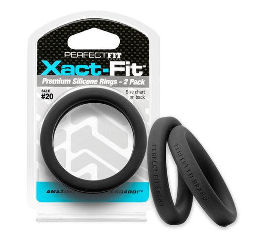 Xact-Fit #20 2in 2 Pk Black COCK RINGS