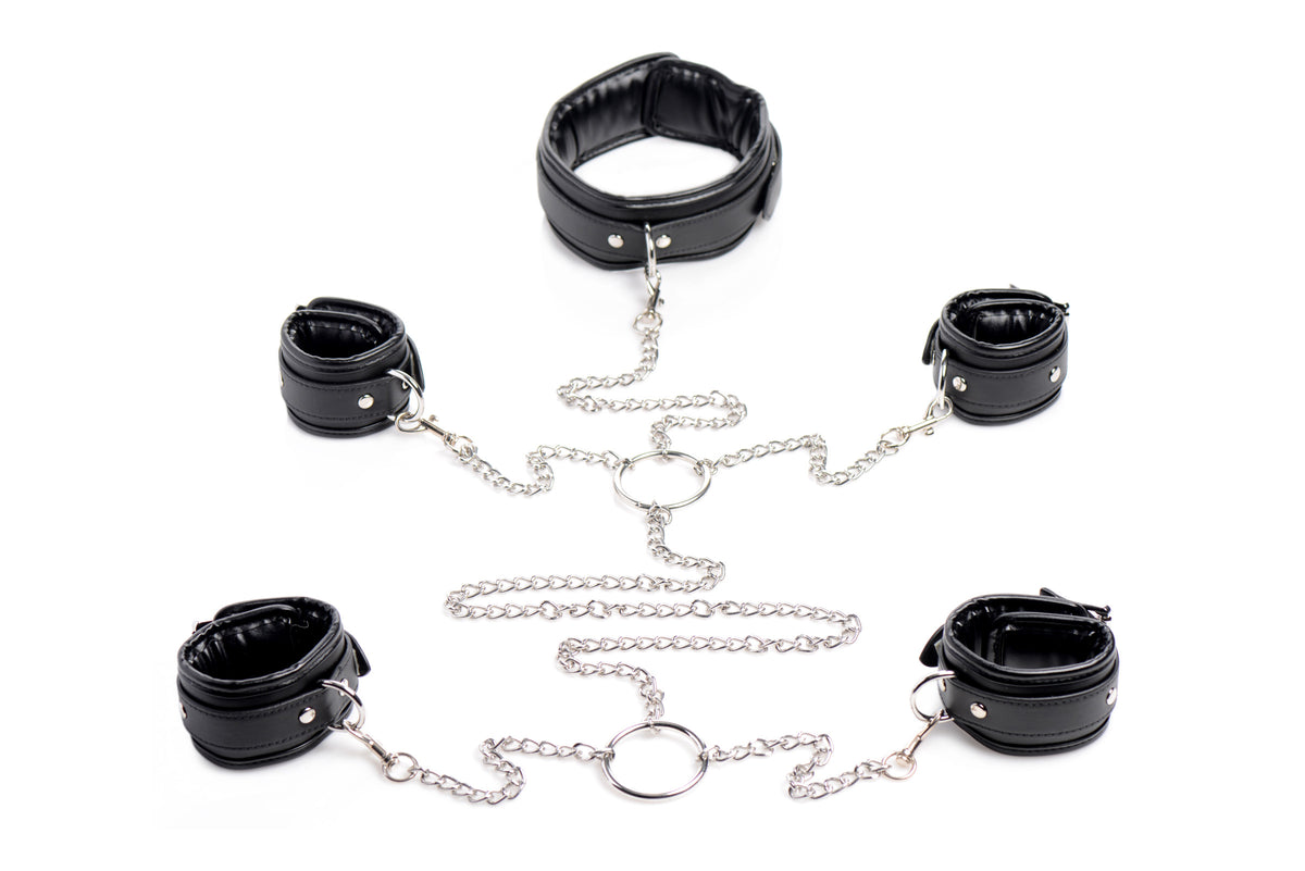 Adjustable Leather Slave Bondage Shackle Set – High-Quality Restraint Accessories > Bondage Gear > Restraints