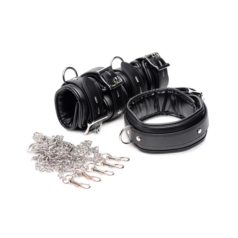 Adjustable Leather Slave Bondage Shackle Set – High-Quality Restraint Accessories > Bondage Gear > Restraints