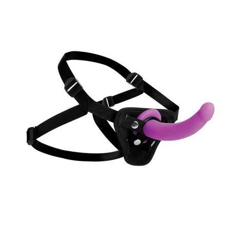 Navigator Silicone G Spot Dildo with Harness in Purple STRAP-ONS