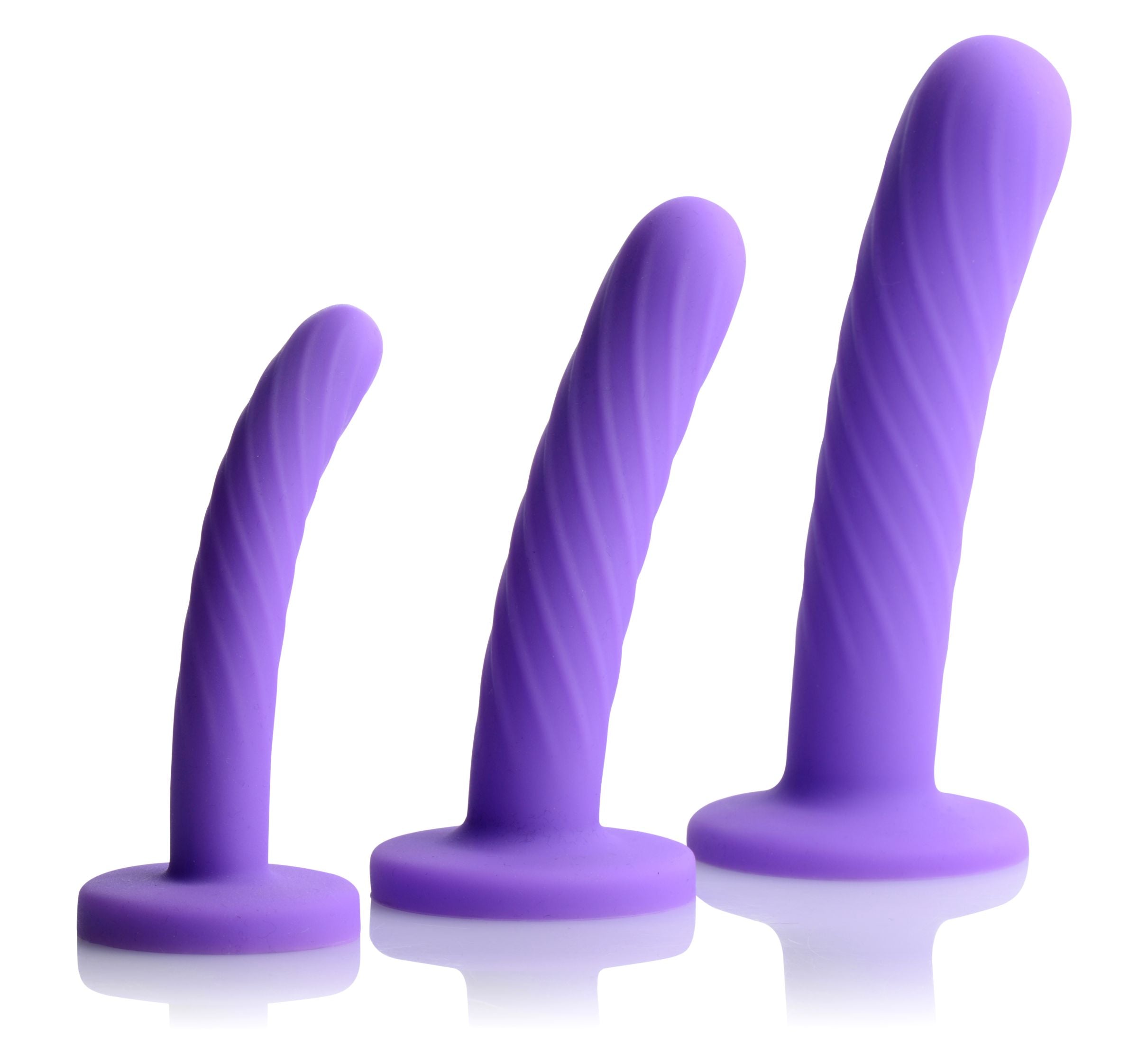 Tri Play 3 Piece Purple Silicone Dildo Set > Sex Toys > Dilators