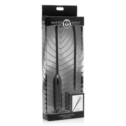 Cadence Extreme 10x Vibrating Urethral Sound with 14 Inches Insertable Length Black Sounding Rods
