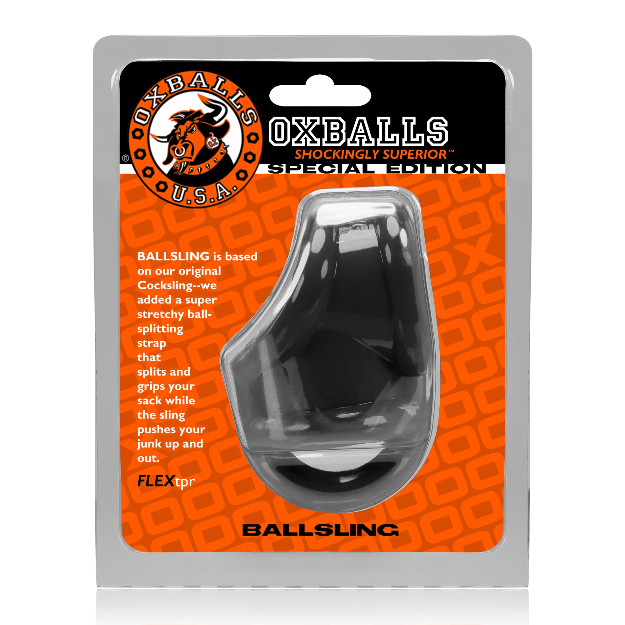 Ballsling Ball Split Sling in Black > Cock Ring > Sling