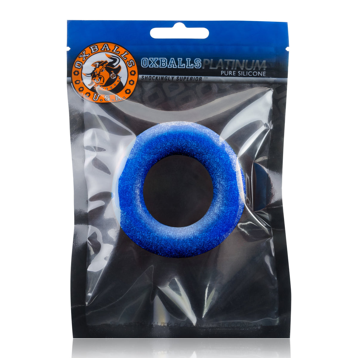 OxBalls Cock T Cockring 3.6 Centimeter Inner Diameter Blue > Cock Ring > Single