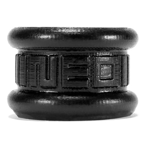 Neo Short Ballstretcher in Black Silicone for Enhanced Comfort and Pleasure Ball Stretcher
