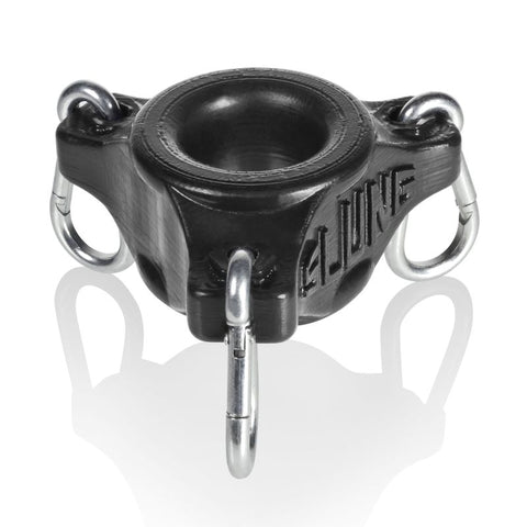 Slung Ballstretcher With Three 2 Inch Carabiners – Ballstretcher Black > Sex Toys For Men > Ball Stretchers