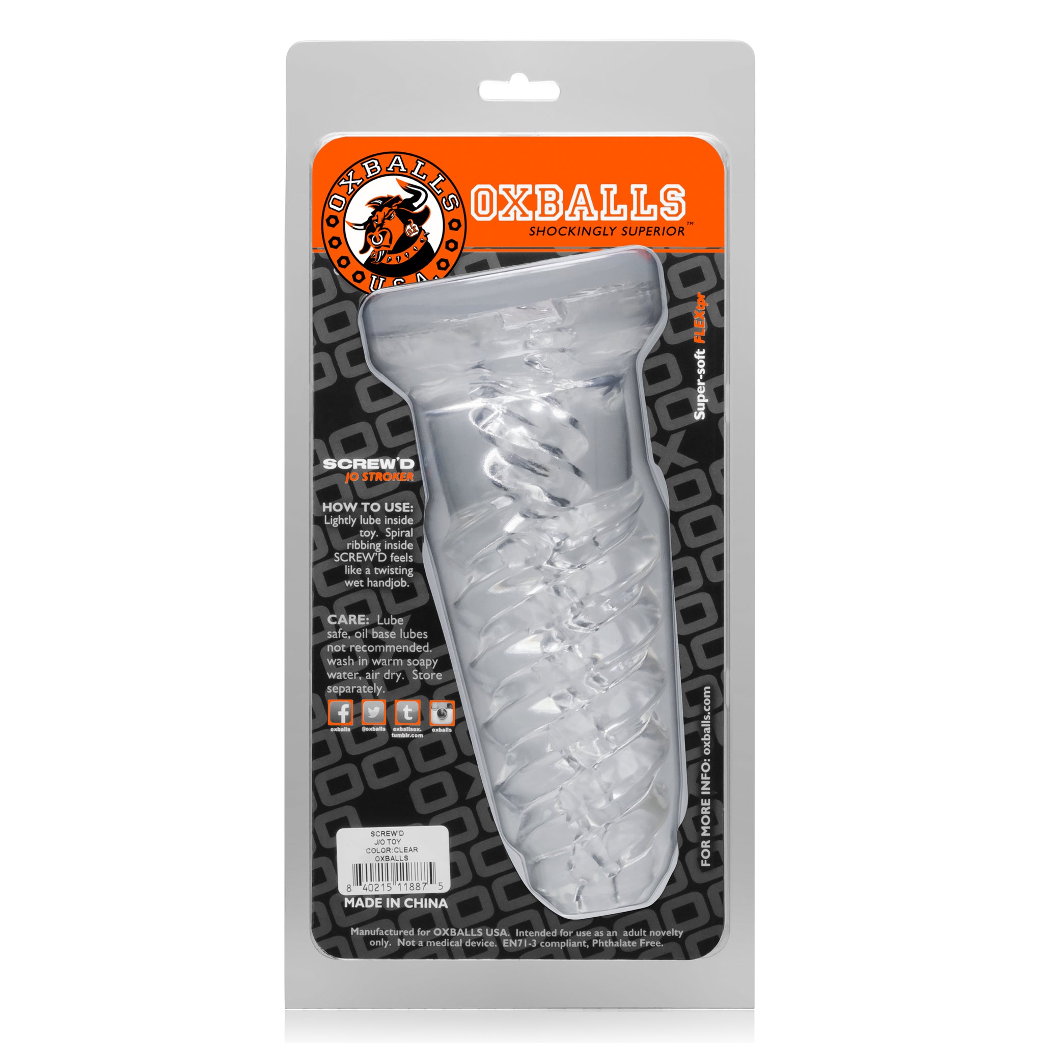 OxBalls Screwd Super Squishy Corkscrew – Soft Textured Male Masturbator > Sex Toys For Men > Masturbators > Manual