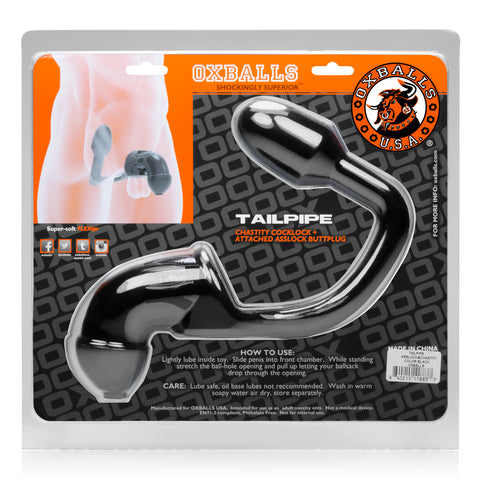 Tailpipe Asslock and Cocklock by Oxballs - Dual Function Cockcage and Buttplug for Enhanced Chastity and Pleasure Cages