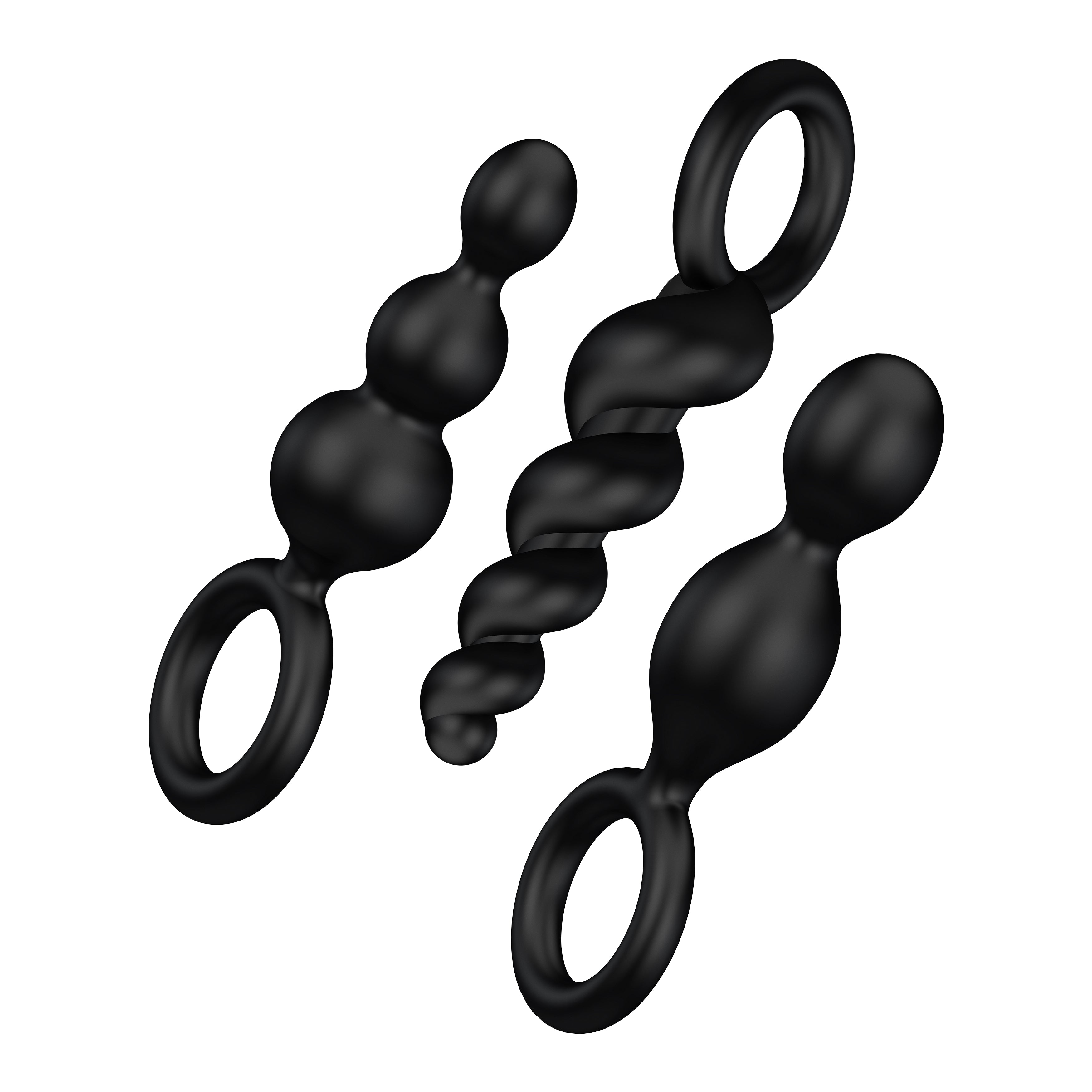 Satisfyer Booty Call Anal Plug Set Of 3 Black Silicone > Anal Range > Butt Plug Kits