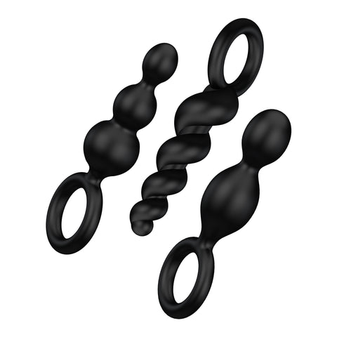 Satisfyer Booty Call Anal Plug Set Of 3 Black Silicone > Anal Range > Butt Plug Kits