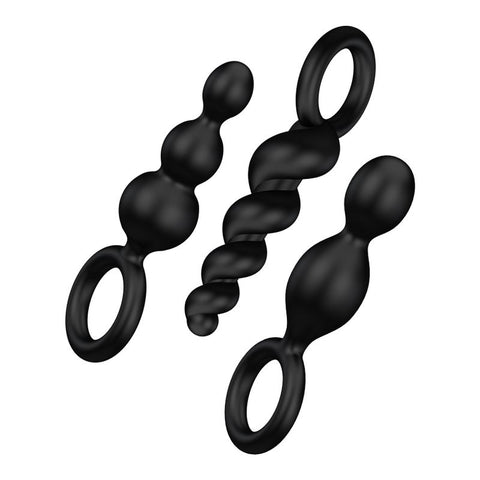 Satisfyer Booty Call Anal Plug Set Of 3 Black Silicone > Anal Range > Butt Plug Kits