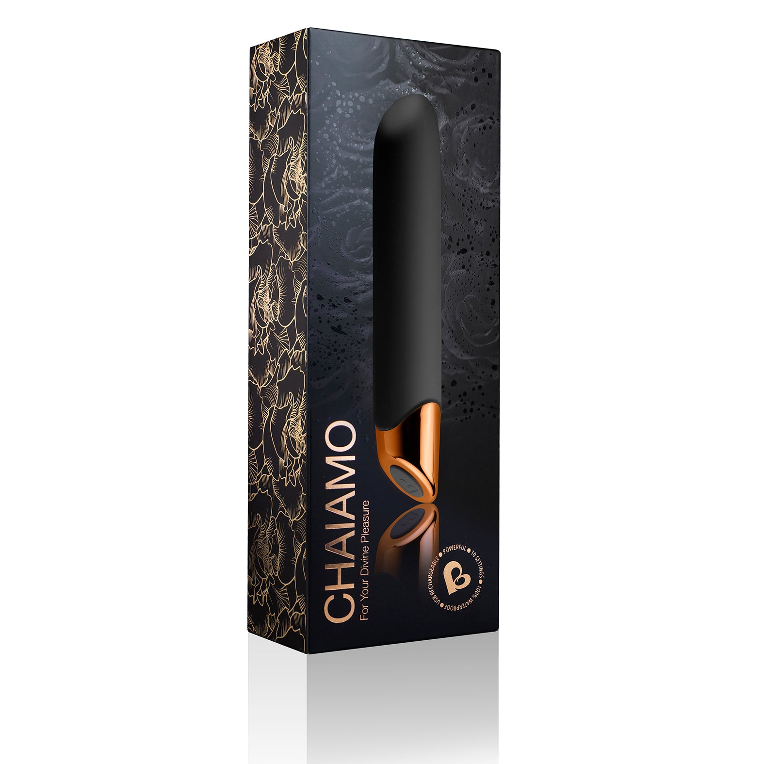 Chaiamo Black Sensual Vibrator with 10 Levels BULLETS