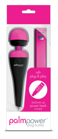PalmPower Massage Wand Plug and Play USB with Power Bank Electric Massager