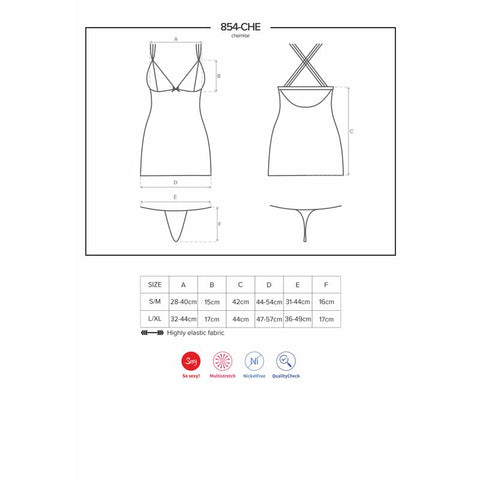 Mesh and Lace Chemise and Thong Set – Black Lingerie > Clothes > Dresses and Chemises