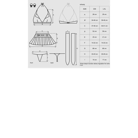 School Girl 5 Piece Costume – Sexy Frilly Lingerie Set Costumes