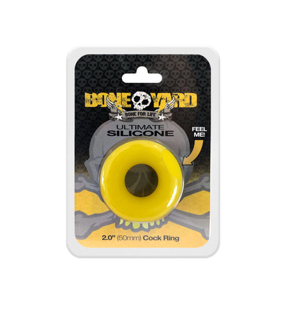 Ultimate Silicone Cock Ring Yellow 50 Millimeter 3x Stretch COCK RINGS