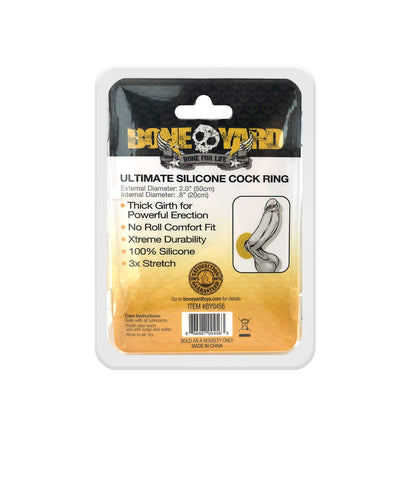 Ultimate Silicone Cock Ring Yellow 50 Millimeter 3x Stretch COCK RINGS