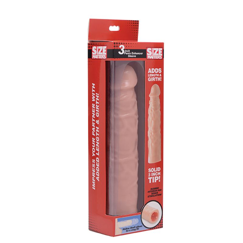 3 Inch Flesh Penis Enhancer Sleeve Adds Length and Girth Penis Sleeve > Sex Toys For Men > Penis Sleeves