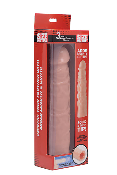 3 Inch Flesh Penis Enhancer Sleeve Adds Length and Girth Penis Sleeve 8.5 Inches Flesh Pink > Sex Toys For Men > Penis Sleeves