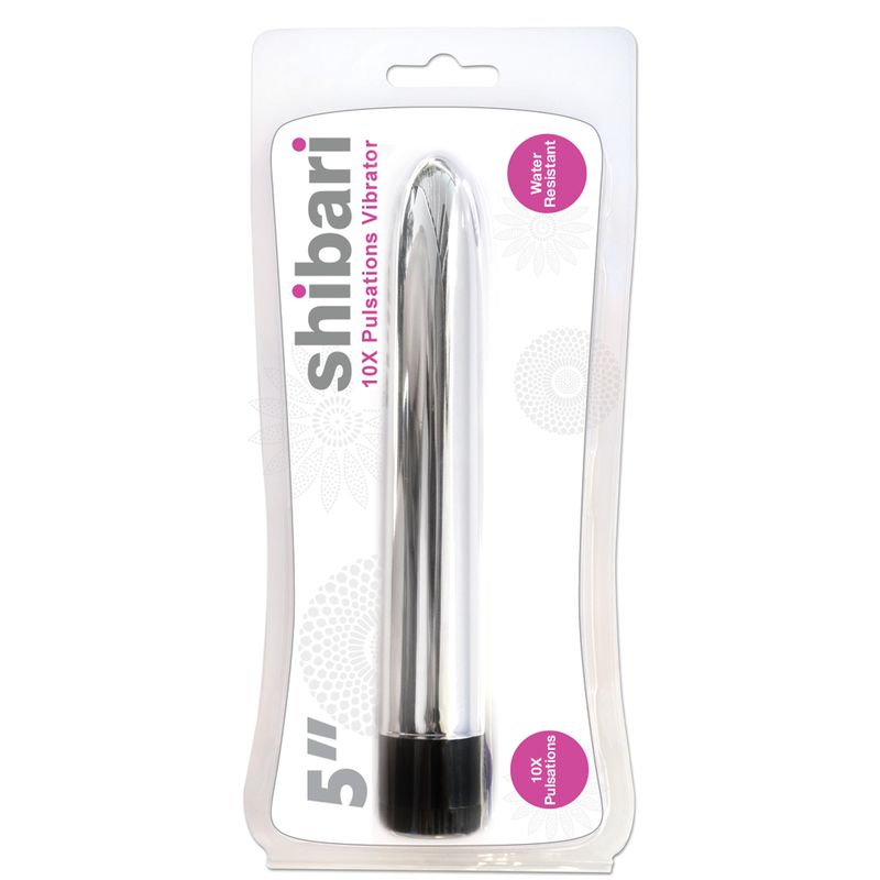 Shibari 10X Pulsations Vibrator 5in Silver Vibrators