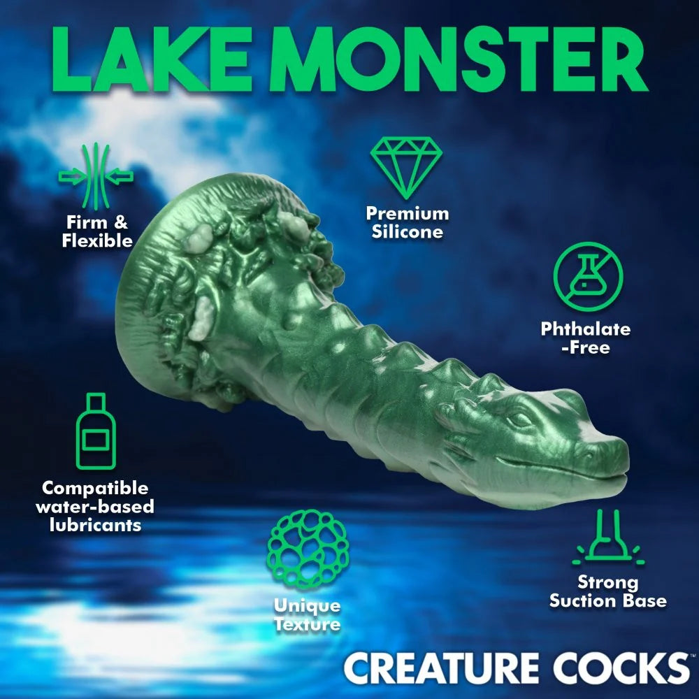 Creature Cocks Cockness Monster (Green) – 8.1" Silicone Dragon Dildo > Dildos > Fantasy