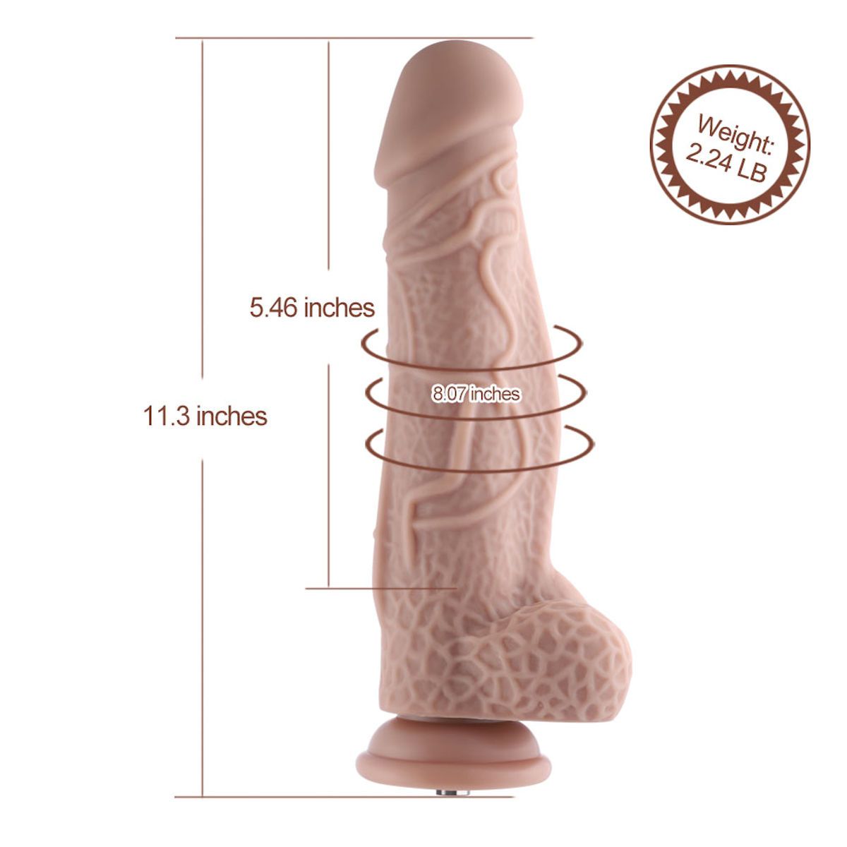 Hismith 11.3in Multi-Texturing Thick Silicone Dildo