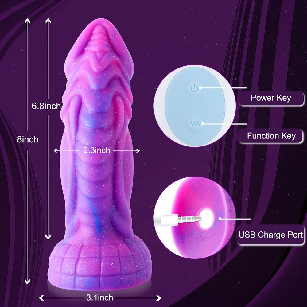 Hismith Dream Sky Monster Series 8in Curved Suction Dildo